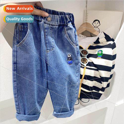 Childrens jeans 2023 new Korean  of the loose boys pants fal