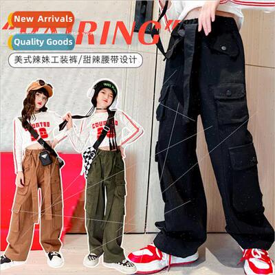 2022 new childrens casual pants 适用 girls in the fall secti