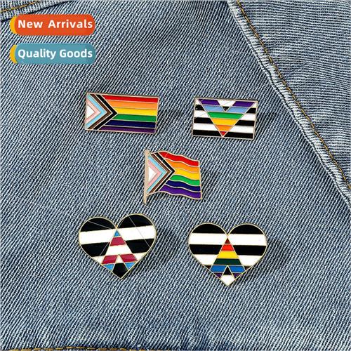 Colorful flags metal badges colorful flags rainbow brooches