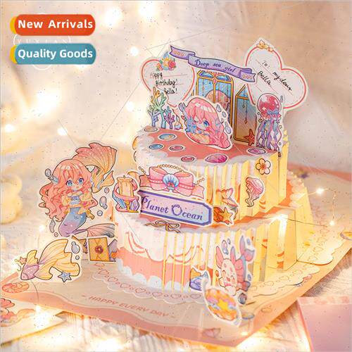 Bella DIY three-dimensional cake 3D greeting card cute carto
