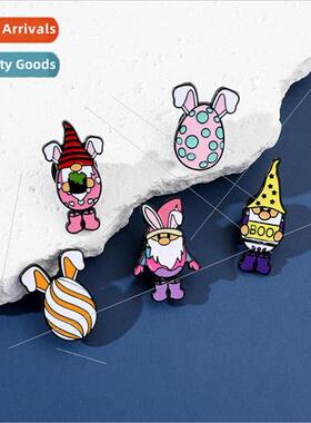 Cartoon Christmas egg brooch cute quirky Santa Claus faceles