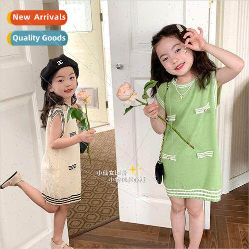 Girls temperament small fragrant wind sleeveless dress 2023