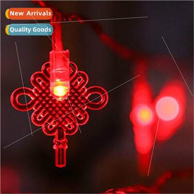 Chinese New Year with red lanterns Chinese knot light string