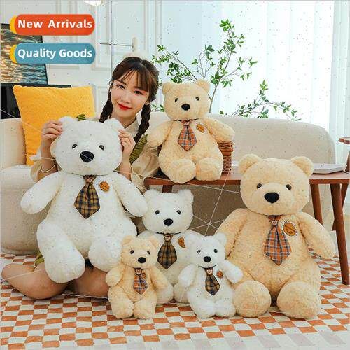 New cute tie bear plush toy teddy bear doll pillow cute cart