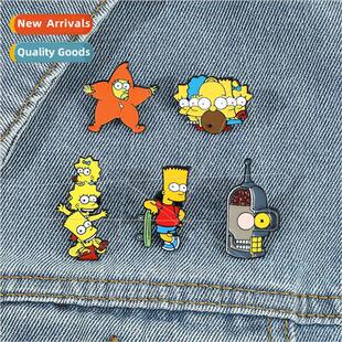 Cartoon creative quirky mpson metal badge character surround