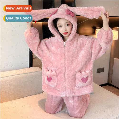 Childrens pajamas fall and winter thickened  hooded cartoon