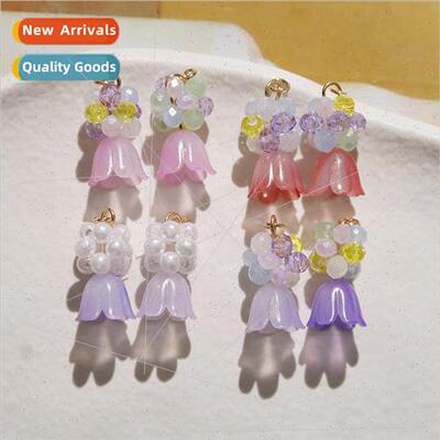 Sweet gentle wind crystal ball bell orchid flowers diy handm