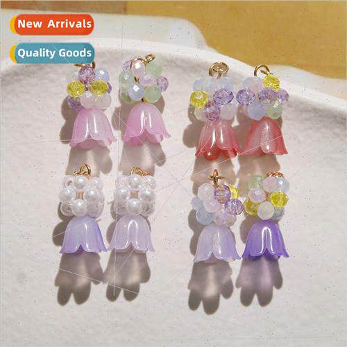 Sweet gentle wind crystal ball bell orchid flowers diy handm