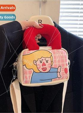 Korea creative mini canvas small bag 2023 new cartoon animat