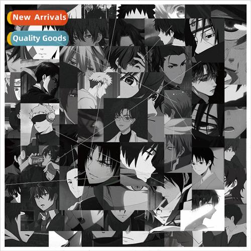 56 Gray Department of anime male head doodle stickers luggag