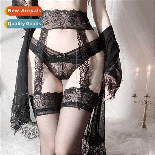 Erotic flirt socks lace garter mesh black stockings female b