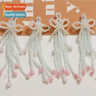 tassel bouquet beaded pearl weaving bow handmade Sweet diy