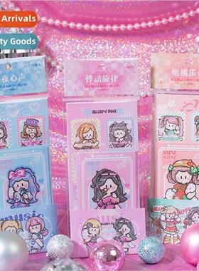 Ago leaping heartbeat seal stickers set Cute cartoon charact