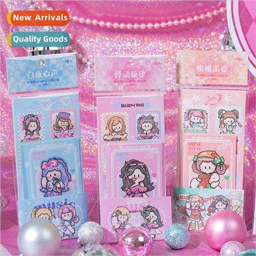 Ago leaping heartbeat seal stickers set Cute cartoon charact