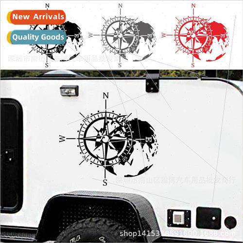 D-1692 Compass Pattern World Car Stickers Compass Decoration