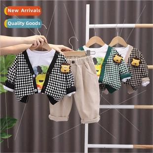 piece and animal small set three cardigan plaid new 2023