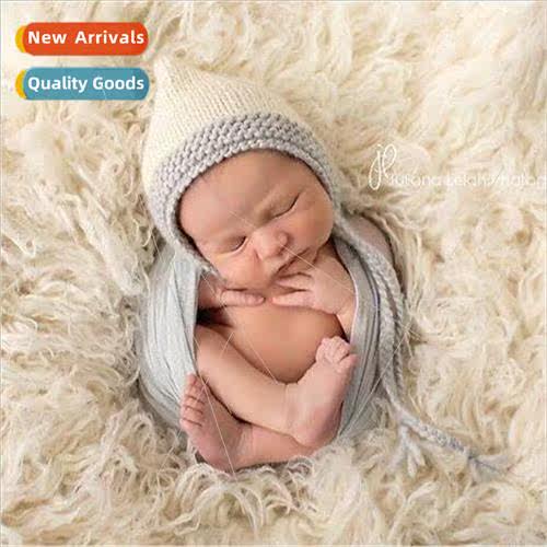 White Hat Gray Braid Hat Handmade Woolen Baby Hat Childrens