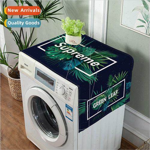 Scandinavian  cotton and linen washing machine dust cover to
