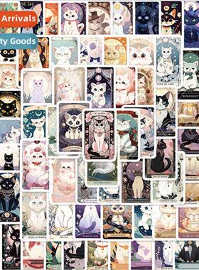 78 new cartoon cat tarot card doodle stickers decorative gui