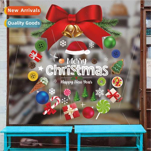 Christmas Decoration Door Stickers Santa Claus Window Sticke