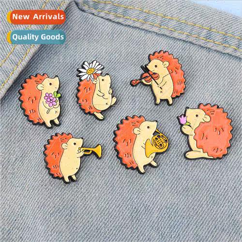 New creative cartoon hedgehog series modeling lacquer badge