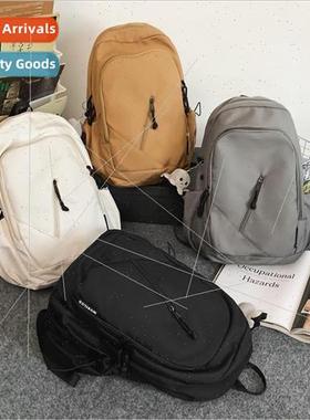 No print wind American retro schoolbag female simple versati
