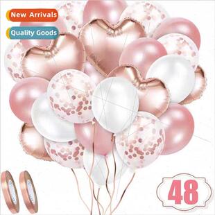 gold latex love balloon rose aluminum pack inch