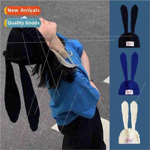 Korean niche cute long rabbit ears wool cap children fall an