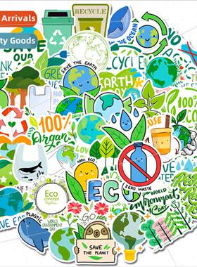 50 pcs Protect the Environment Phrase Graffiti Stickers ggag
