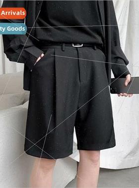 Summer 5 points suit pants men straight loose Korean nd Brit