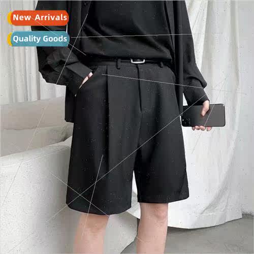 Summer 5 points suit pants men straight loose Korean nd Brit