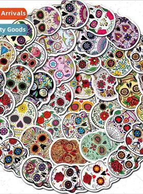 50 pcs of horror skull cartoon graffiti stickers guitar skat