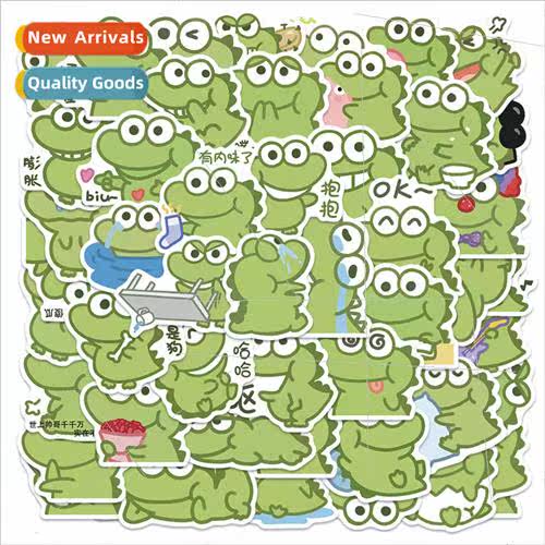 50 Cute Cartoon Green Crocodile Emoji Handbook Stickers ggag