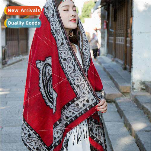 Autumn and winter new faux cashmere cashew flower scarf thic