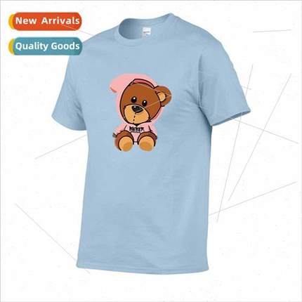 Sports Summer Mens New  Baby Bear Print Round Neck Cotton T-