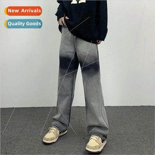 Wide-legged jeans sub men and women summer thin section high