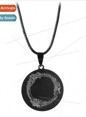 Jewelry Elder Scrolls Necklace Stainless Steel Dragon Pendan