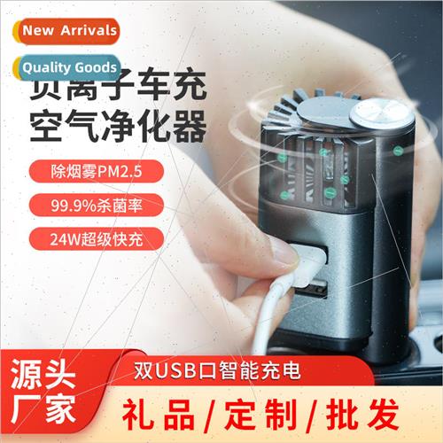 Dual USB port fast charging car anion air purifier deodorant