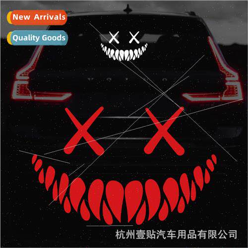 Car stickers transparent hollow devil smiley rear windshield
