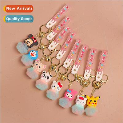 Cute cartoon soft plastic calling doll keychain creative chi
