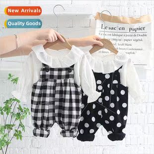 Dot Bib Creative Design Plaid New Polka 2023 Childrens Pants