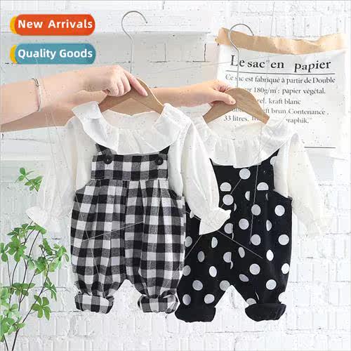Childrens Design Polka Dot Bib Pants 2023 New Creative Plaid