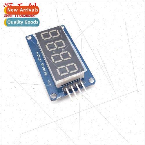 4-Digit Digital Display Module LED Brightness Adjustable wit