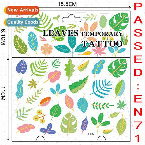 Small fresh leaves small flowers children tattoo stickers fa