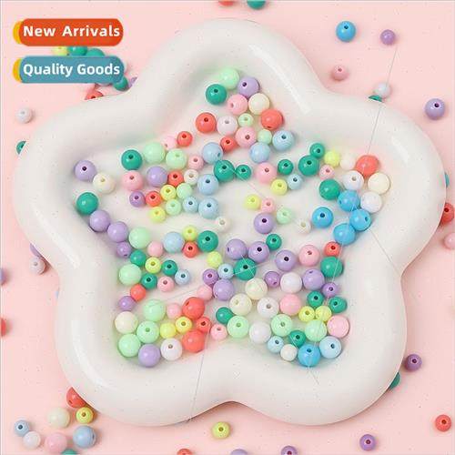 6/8mm macaron designated mixed colors acrylic round beads DI