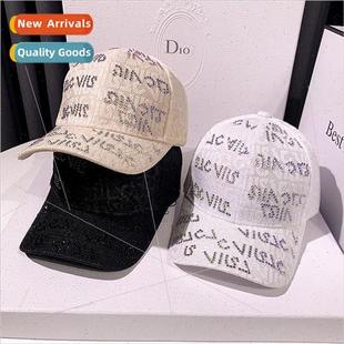 Hat Ms. rhinestone letters Korean of the of baseball caps f