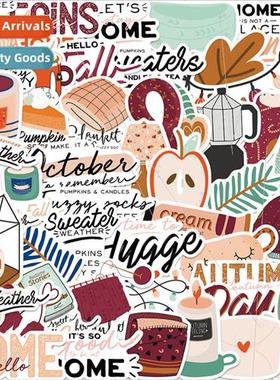50 cartoon fall summer doodle stickers DIY decorative luggag