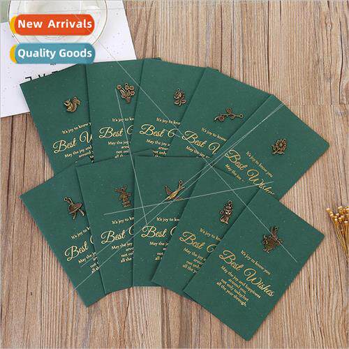 Greeting Card Vintage Metal Stamping DIY Folding Blessing Ca