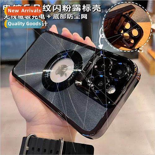 适用 iPhone 14ProMax plating leakage label CD pattern glitte