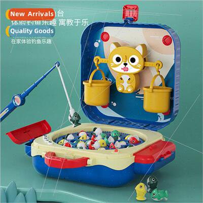 Childrens suitcase fishing toys early education electric lig